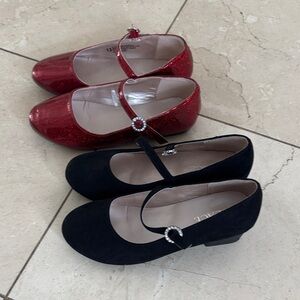 Red and Black Mary Jane Shoes Set